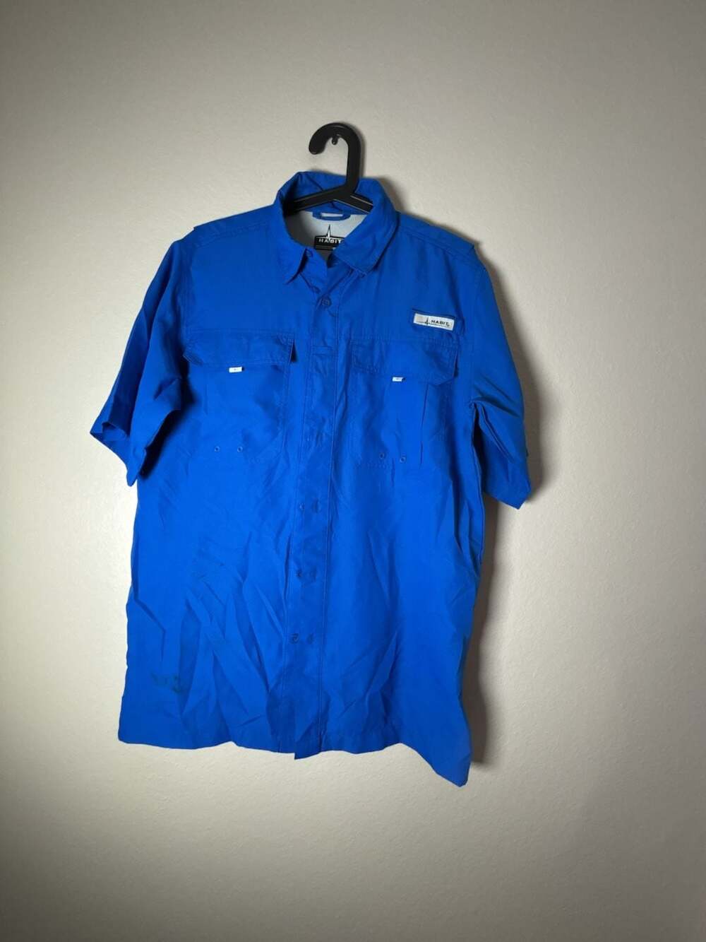 Habit Men's Solar Factor Fishing Shirt Size S/P Lapis Blue